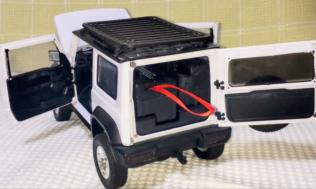 c*a様 スズキ ジムニー 1/16 ラジコン ホワイト 専用トレーラー付き