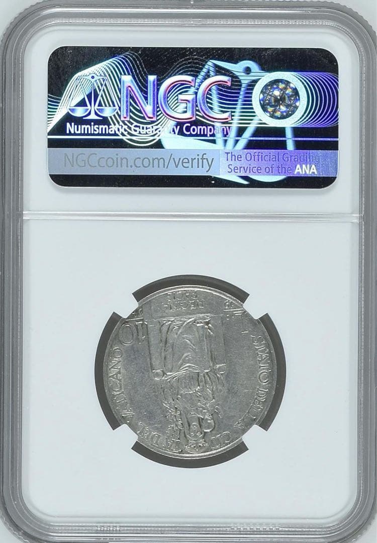 1934年 XIIIバチカン市国 10リラ銀貨　教皇ピウス11世 NGC認証