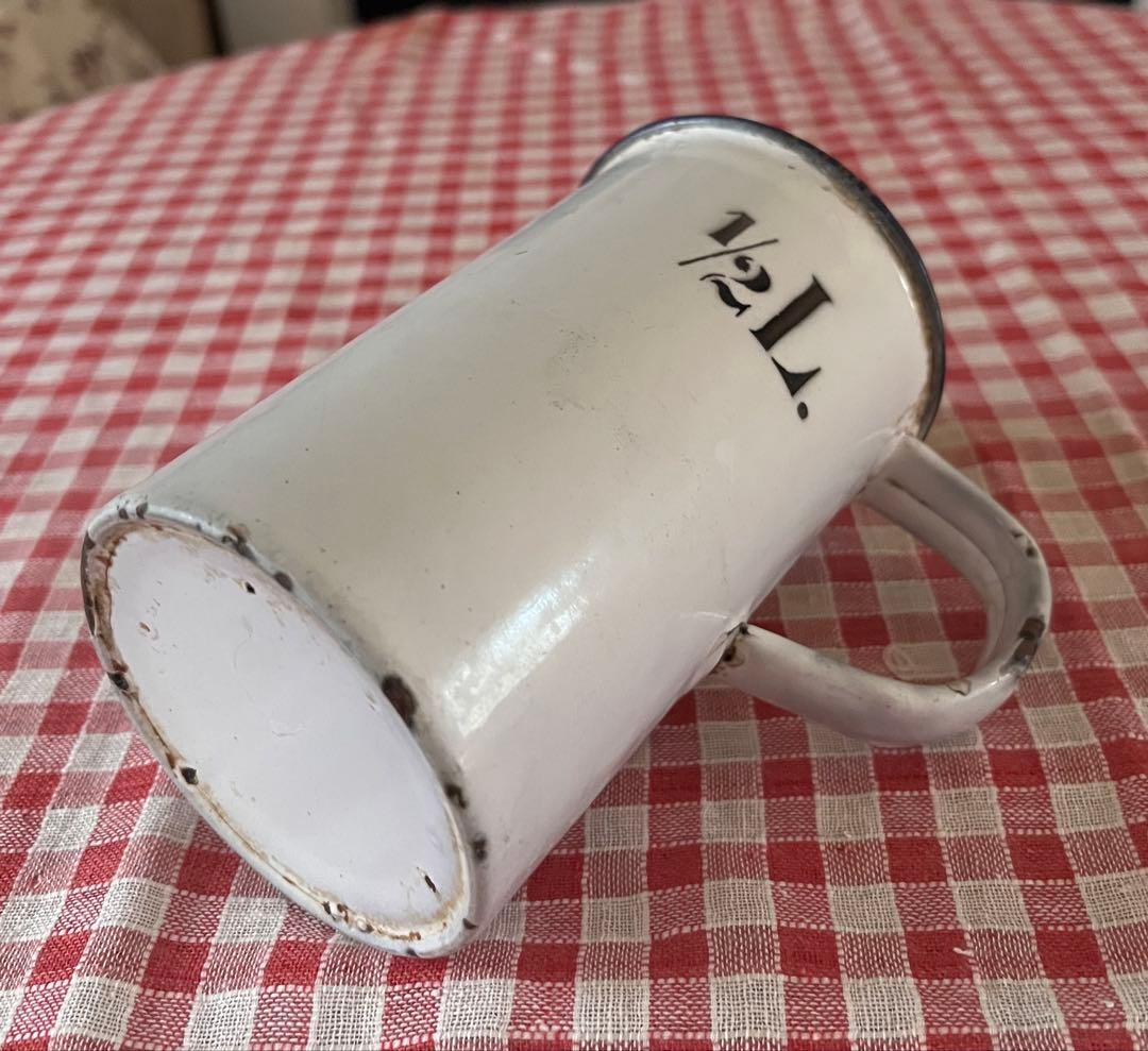 イギリスアンティーク ホーローメジャーカップ