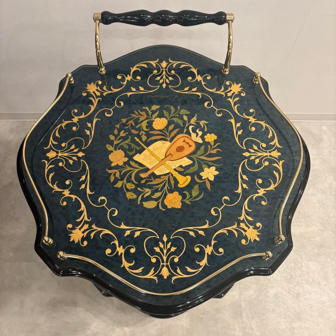 demain キッチンワゴン　象嵌細工　サイドテーブル　イタリア製