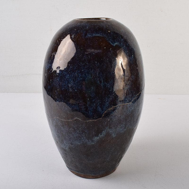 中国　海鼠釉　花瓶　壷　在銘　C　R8613