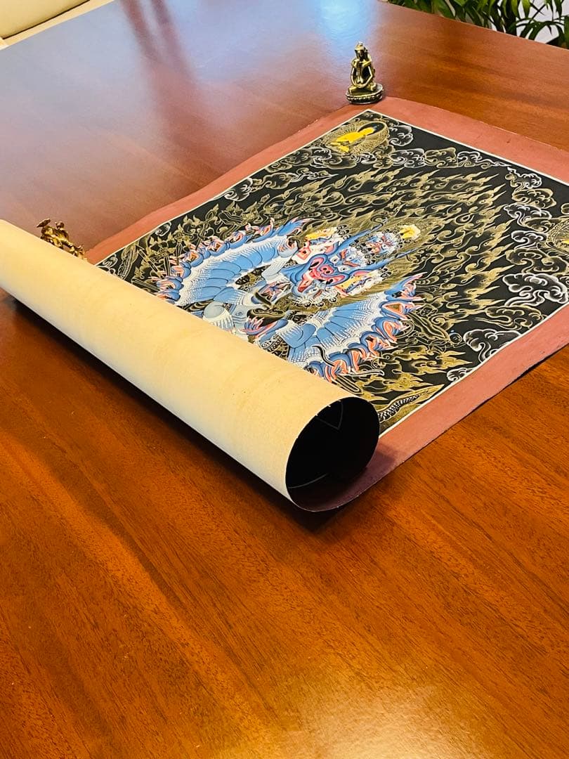 肉筆画 一点物 ヤマーンタカ 歓喜天 大威徳明王 曼荼羅 タンカ