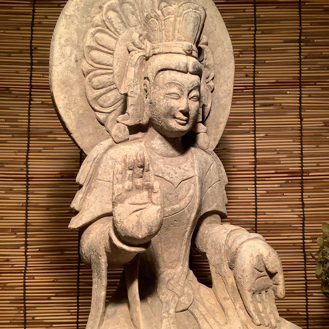 こたさん♪様売約keep…中国北魏・景明元年「石造・如来像」北斎・北魏様式