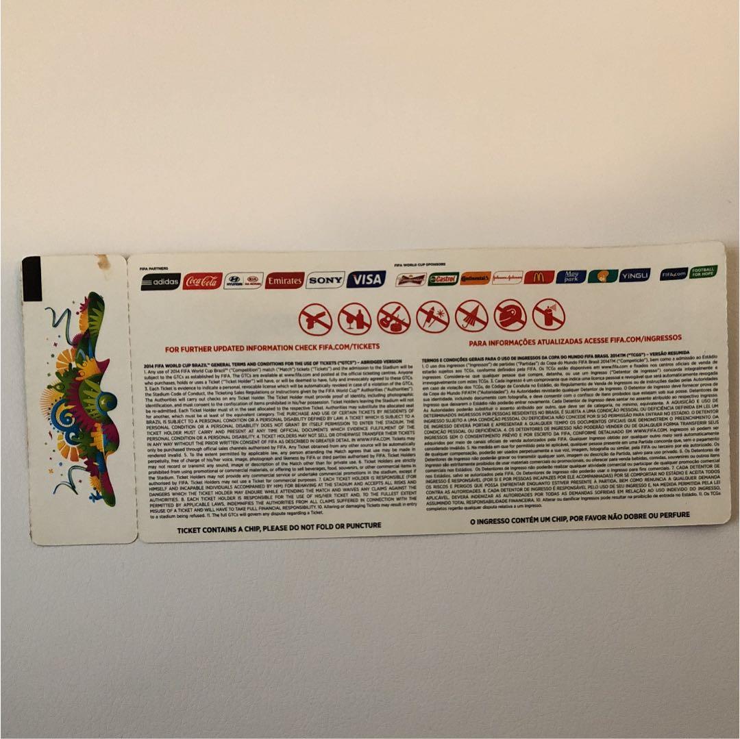 サッカーワールドカップ未使用チケット