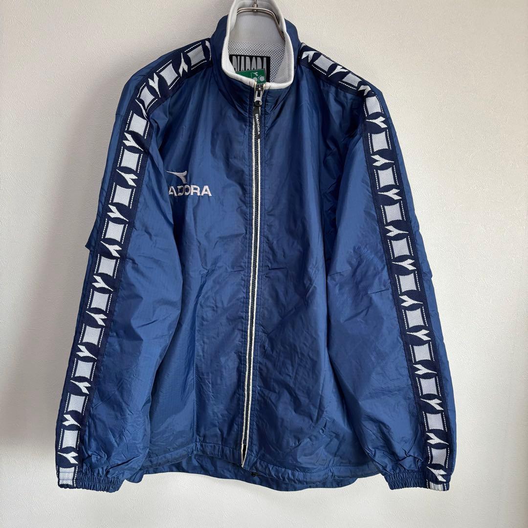 Diadora ディアドラ 上下セットアップ ナイロンジャケット M ネイビー紺