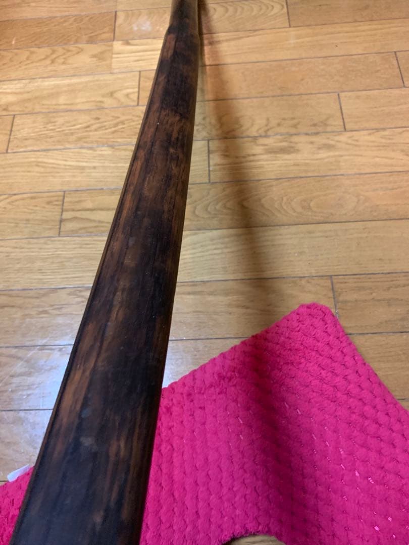 【希少】珍品　巌流決闘　古木刀 （宮本武蔵使用の櫂形木刀を模したもの）刻印付