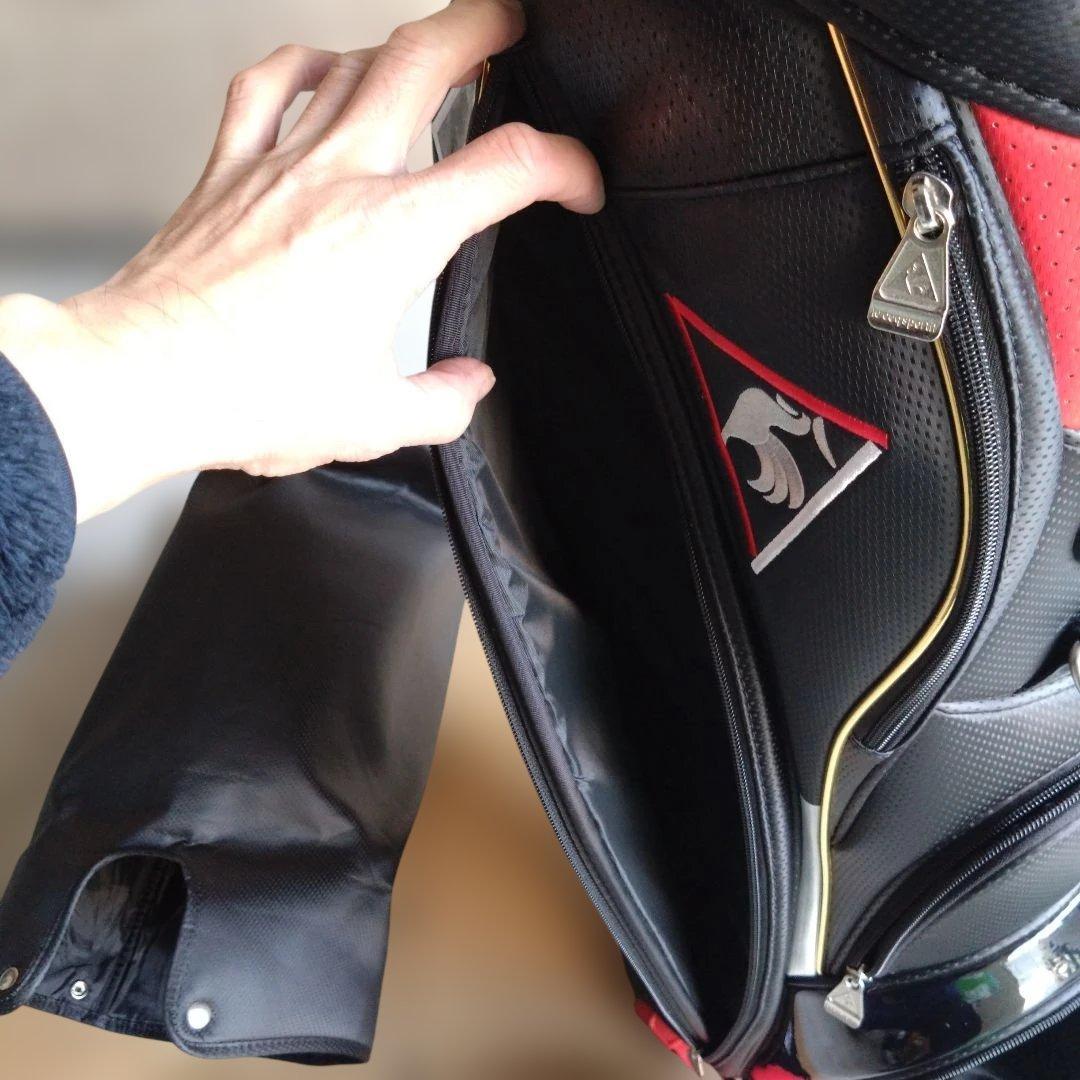 le coq sportif キャディバッグ ブラック/レッド