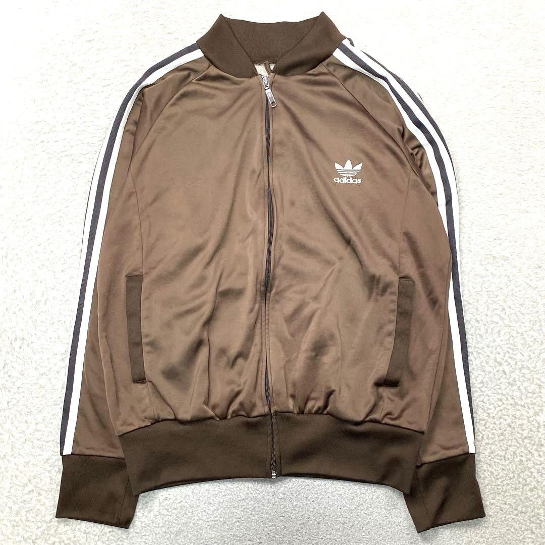 adidas jersey jog suit ブラウン トラックジャケット