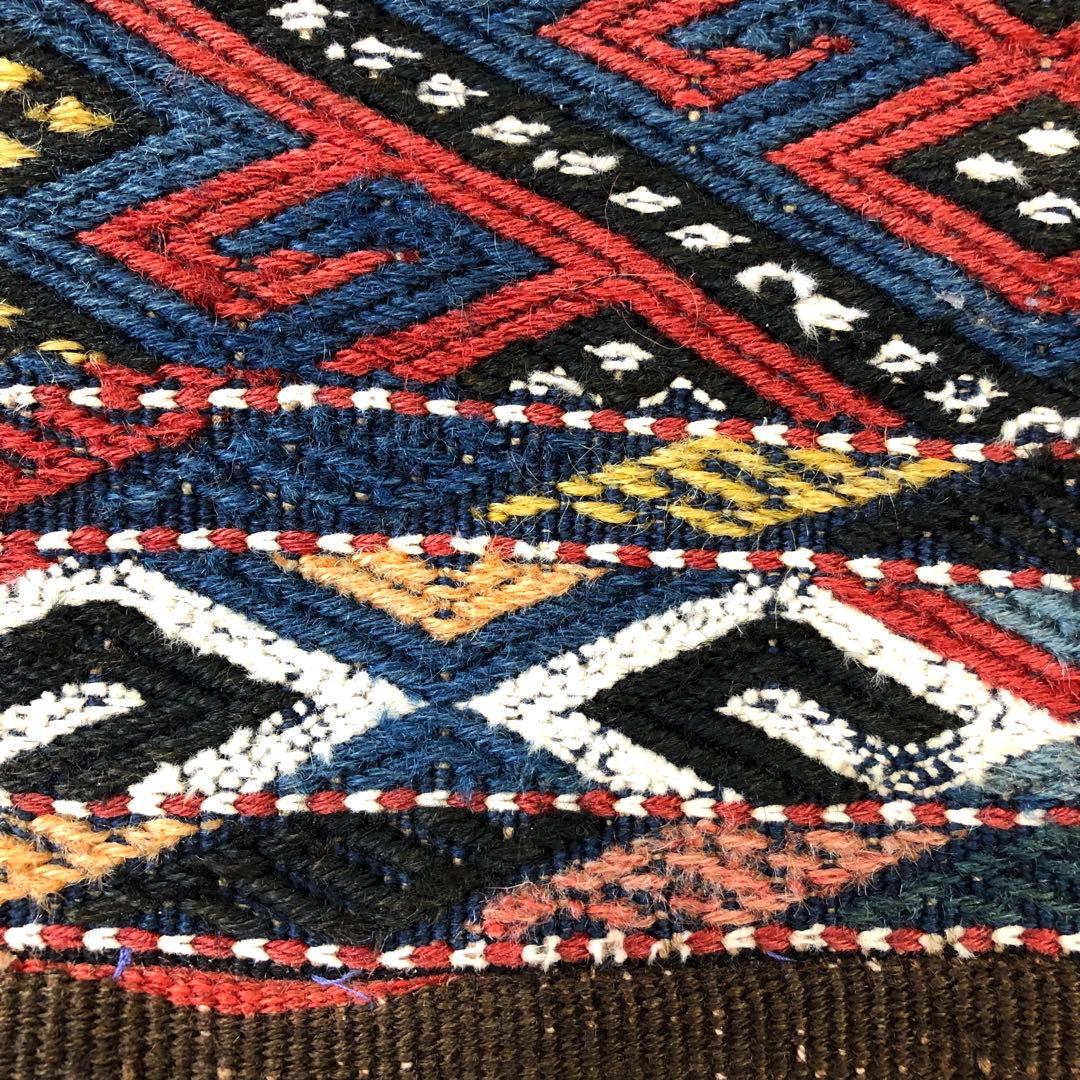 アンティーク/オールド? 塩袋 キリム&ジジム? 手織り トライバルラグ