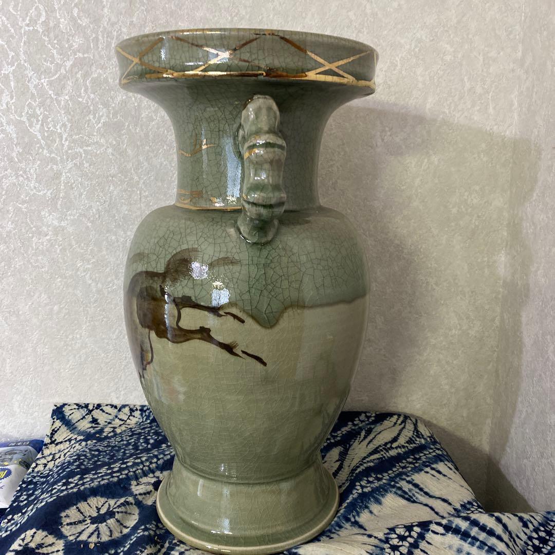 相馬焼　大花瓶　近徳　今年の干支　馬