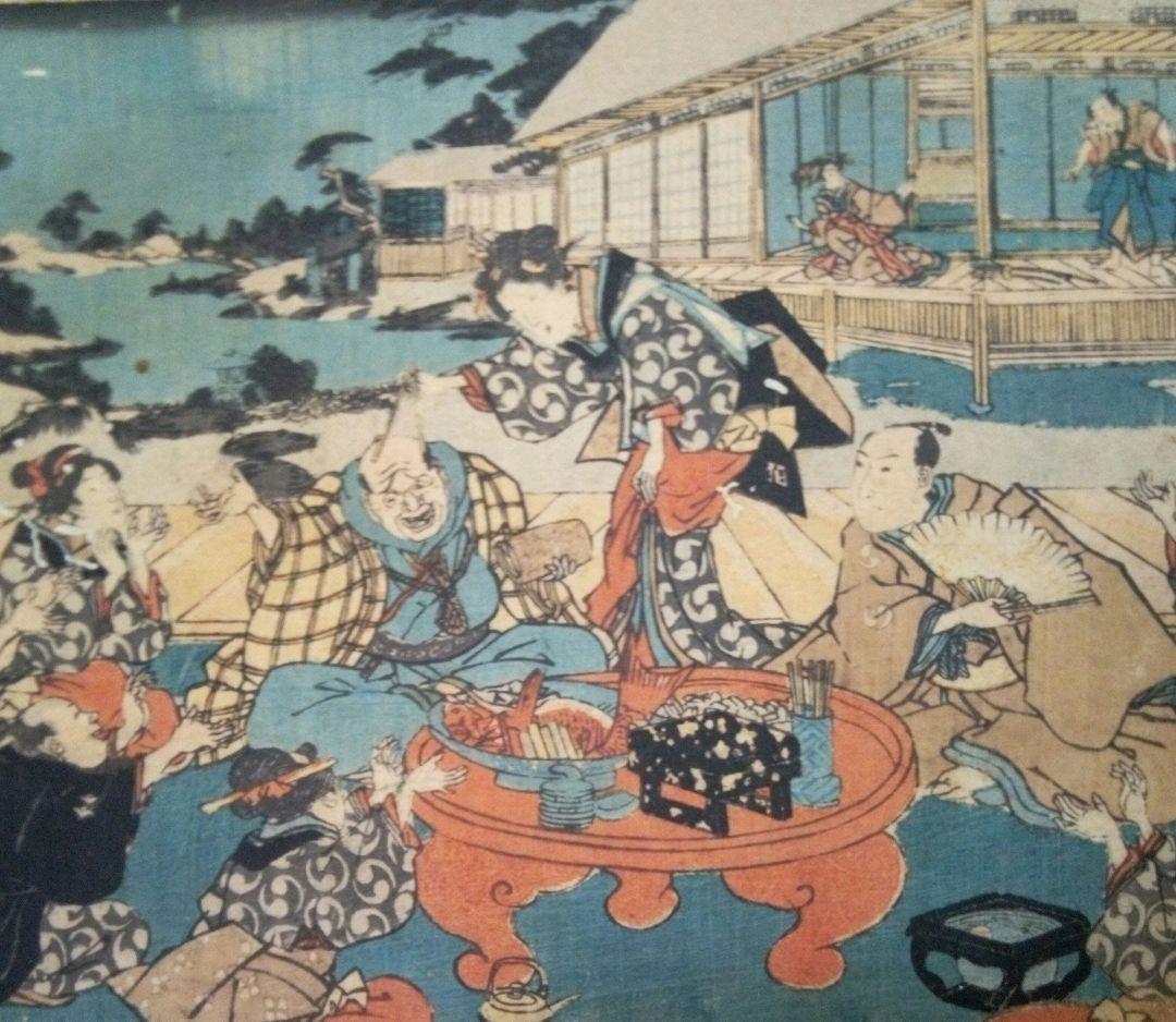 浮世絵、忠雄義臣録、第1～第12全12枚揃い売り三代歌川豊国画 虫穴多ジャンク