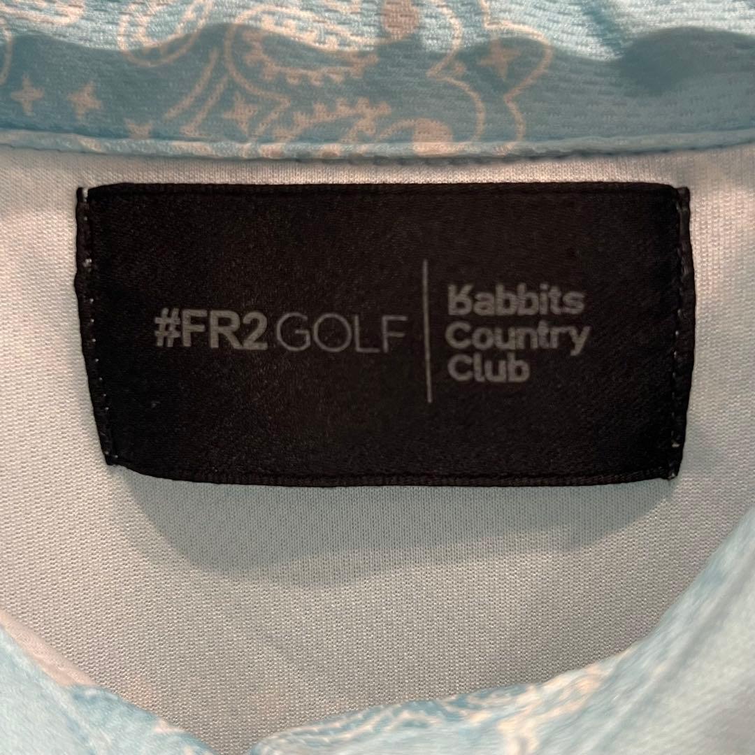 【レア】#FR2 GOLF ゴルフ ポロシャツ 水色 ロゴ Mサイズ