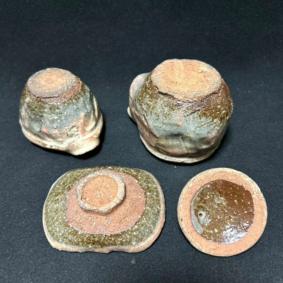 萩焼　納富鳥雲　大華山鳥雲　ひねり茶器　共箱　栞付