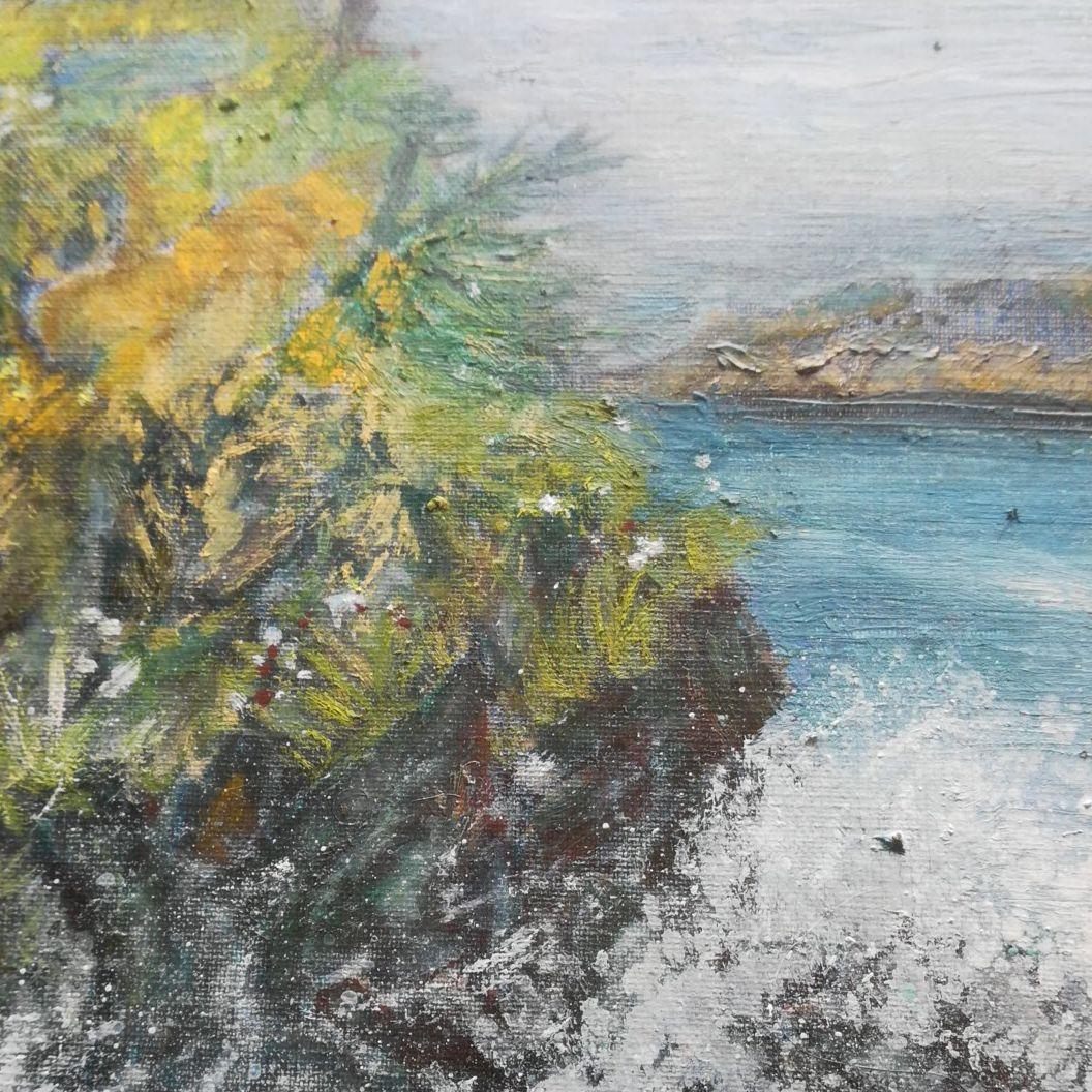 油絵　伊豆大島　清水敬由