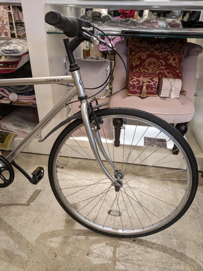 【店頭引取】 CREST クロスバイク 700C シルバー クレスト アルミ製