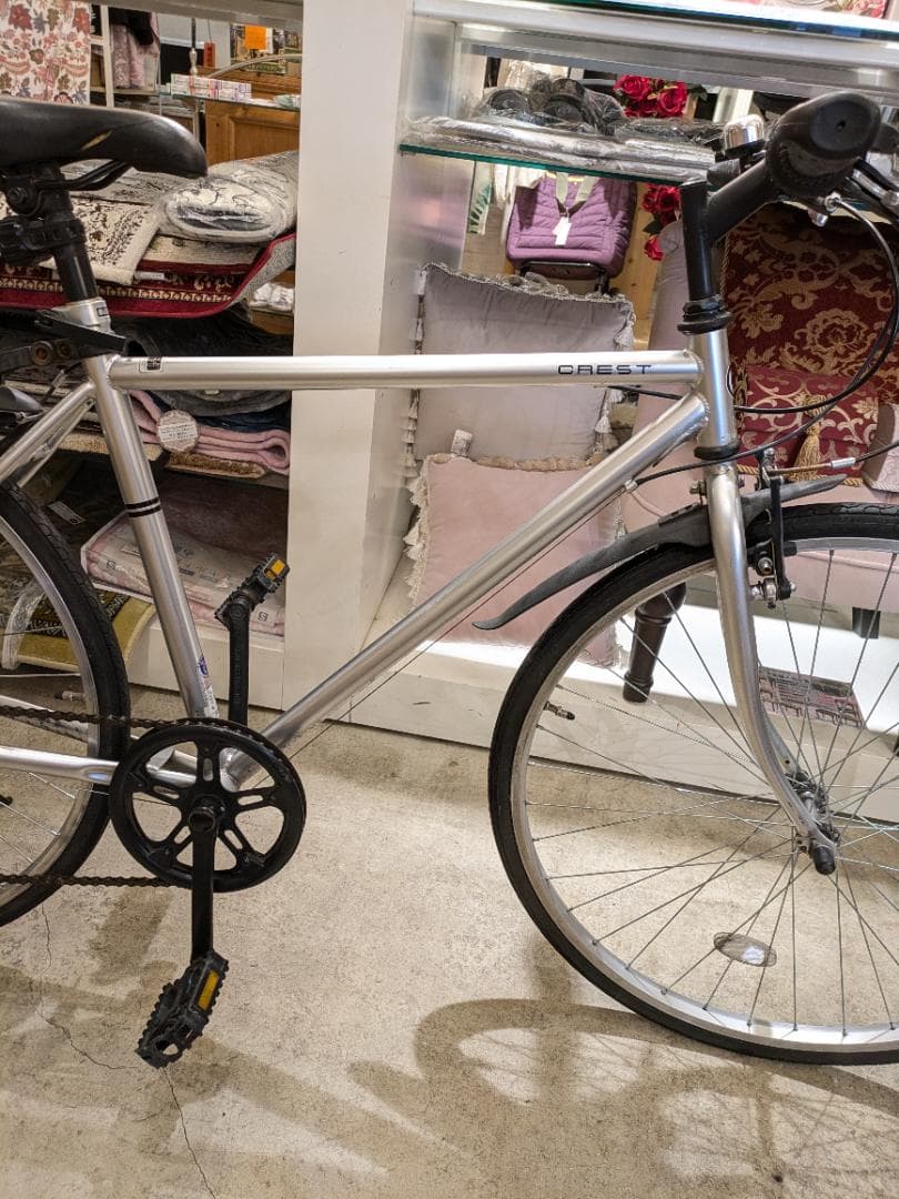【店頭引取】 CREST クロスバイク 700C シルバー クレスト アルミ製