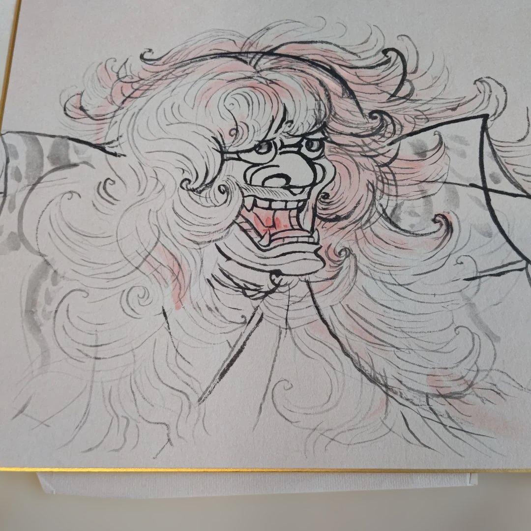 前田青邨　筆　色紙　大塚巧藝社　巧藝画　石橋　下絵