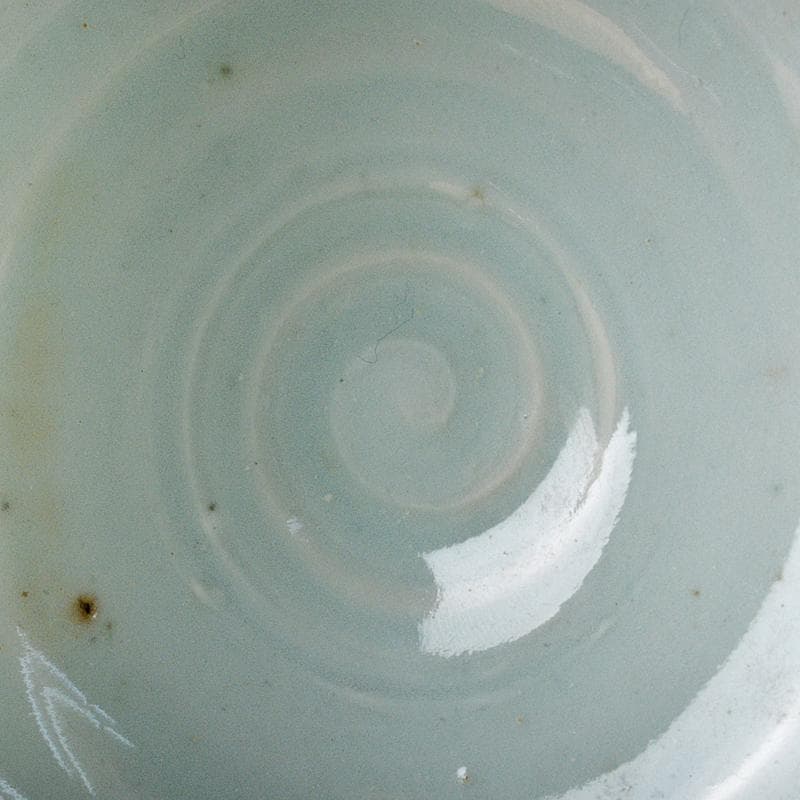 茶道具　古染付　魚波文 　煎茶碗　仕覆付　 表千家碌々斎極め箱　M　R7060