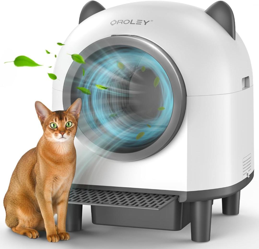 198【新品】猫用トイレ　自動トイレ　消臭アロマ　ニオイ漏れ防止　96L＆9L