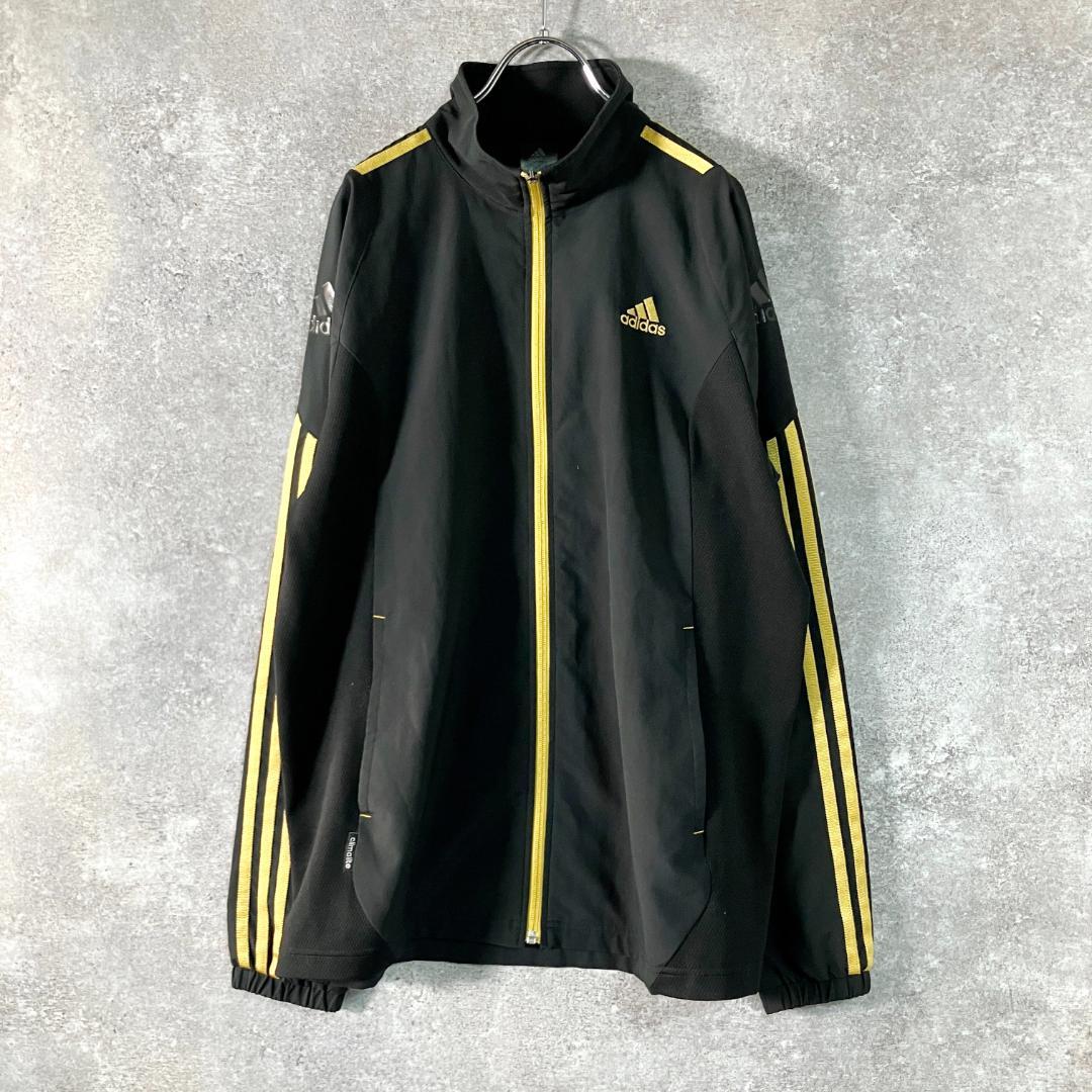 adidas　トラックジャケット　長袖　ブラック　ジップアップ　スリーライン