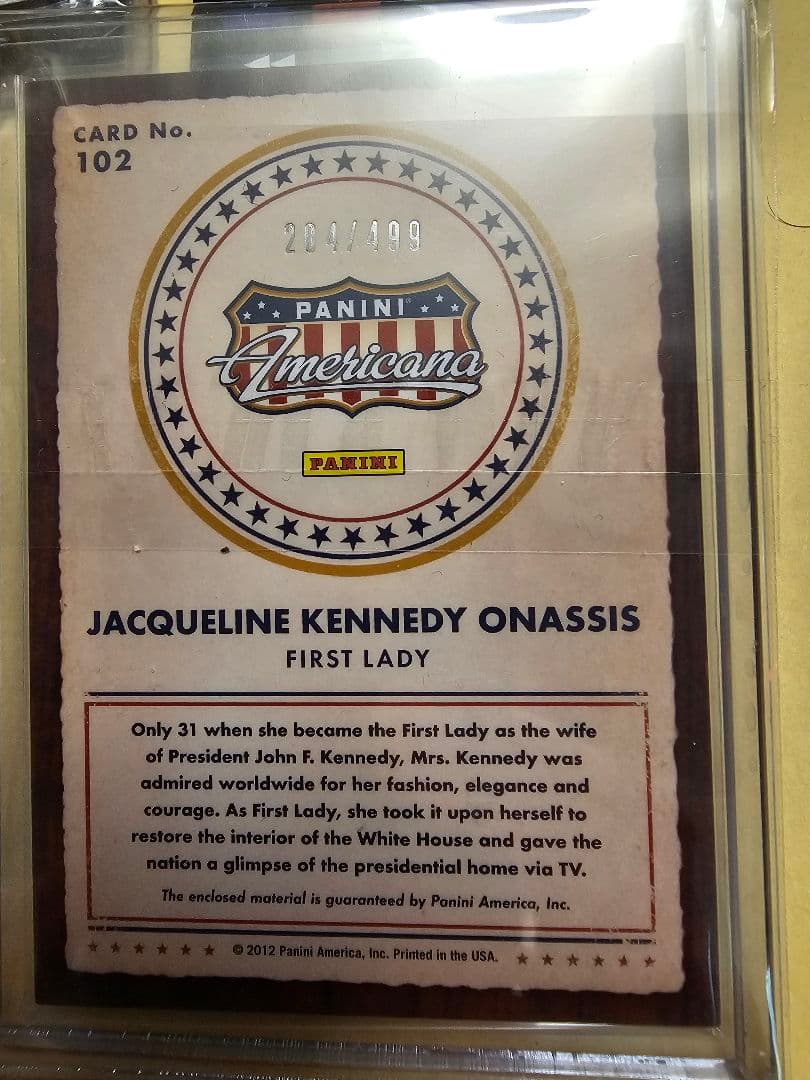 Panini Americana ジャクリーン・ケネディ・オナシス カード