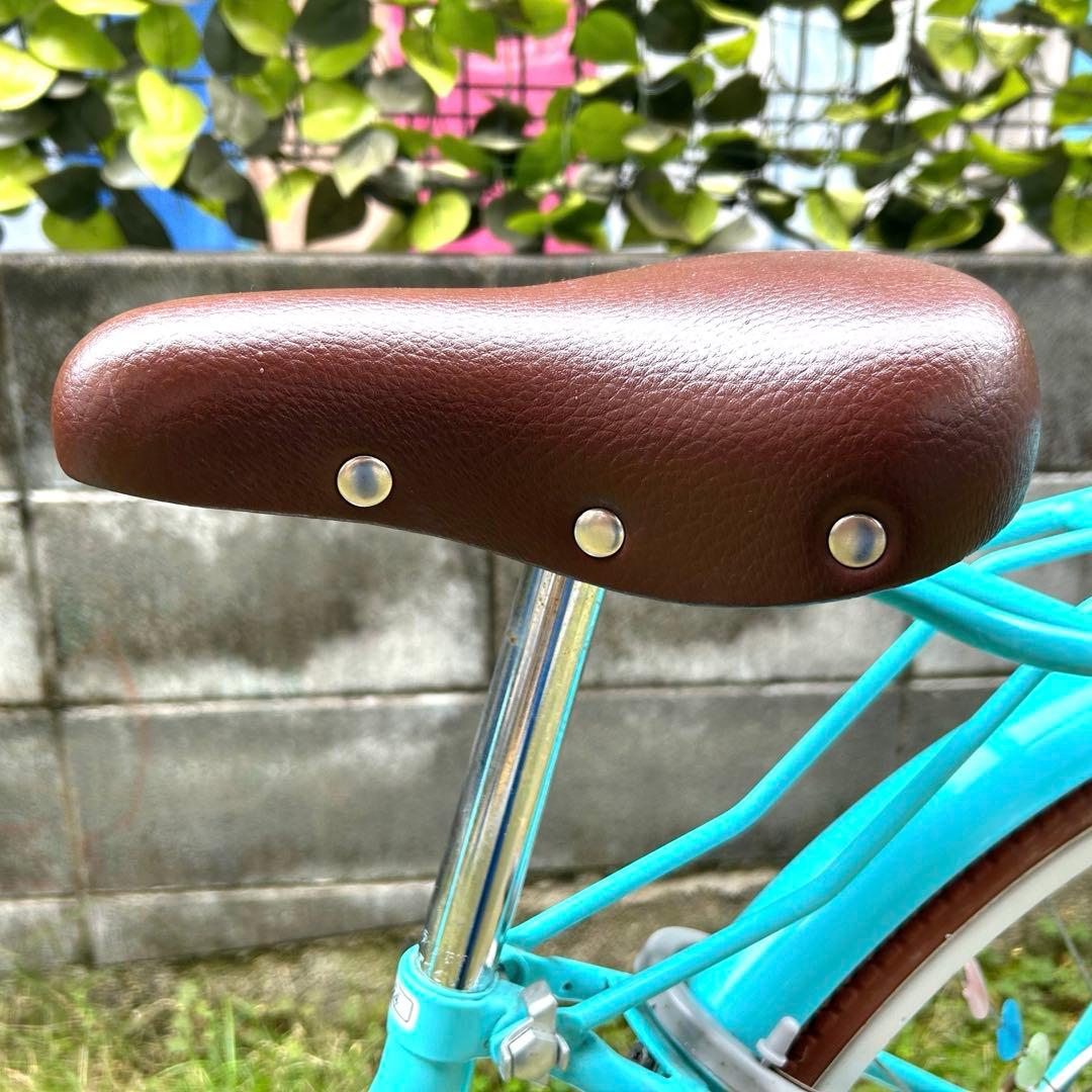 子供用自転車 24インチ（6段変速付き）　アクアブルー ハートデコ