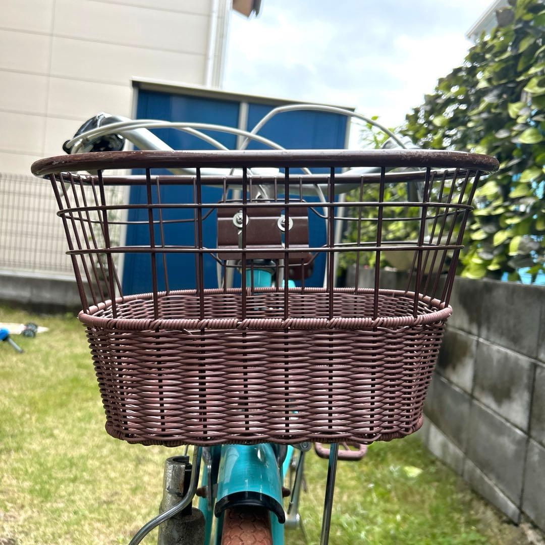 子供用自転車 24インチ（6段変速付き）　アクアブルー ハートデコ