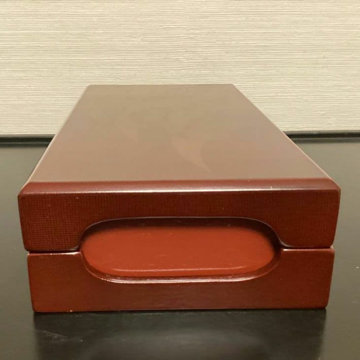 象彦漆器 四方盆　菓子器 四角形 濃い赤色