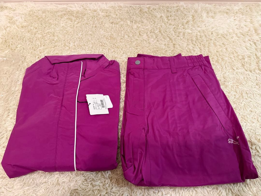 新品未使用PUMA レディース レインスーツ Oサイズ パープルセット