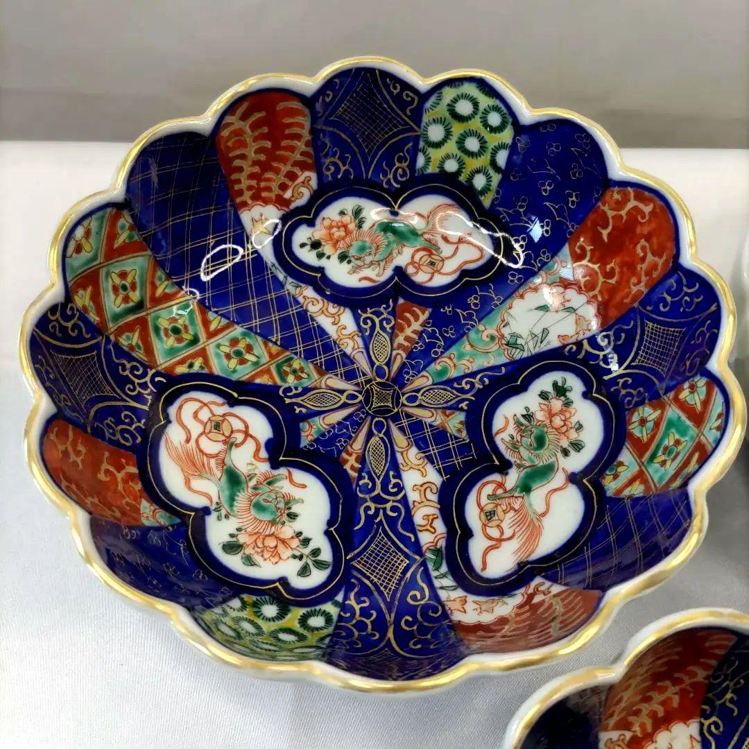 有田焼　伊万里焼　古伊万里　金彩　色絵　6寸皿　なます皿　小皿　小鉢　3客セット