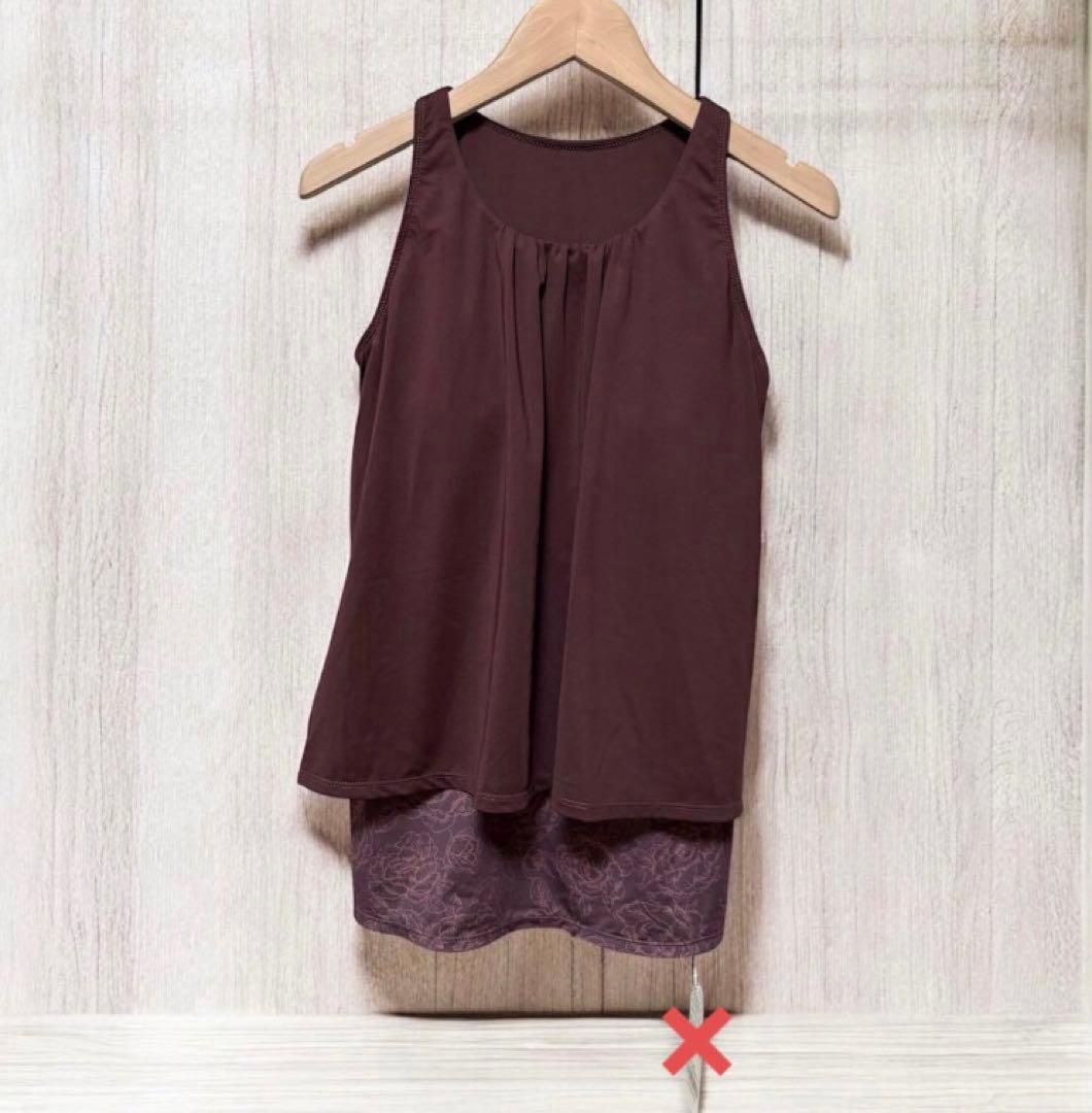 SUKALA ブルーミングフラワープリーツタンク　チョコレートブラウン Mサイズ