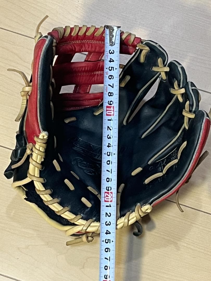 Rawlings 少年軟式用グローブ 黒/赤 内野用 美品