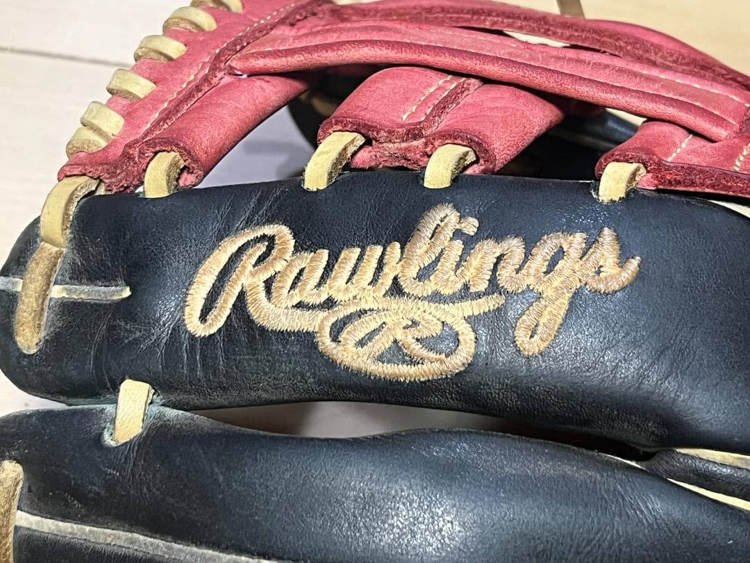 Rawlings 少年軟式用グローブ 黒/赤 内野用 美品