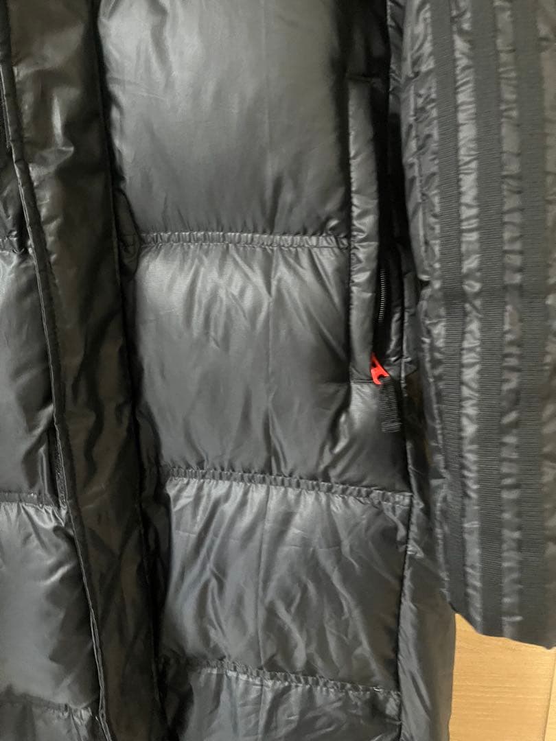 アディダス ベンチコート Mブラック ダウン ロング丈 フーディー