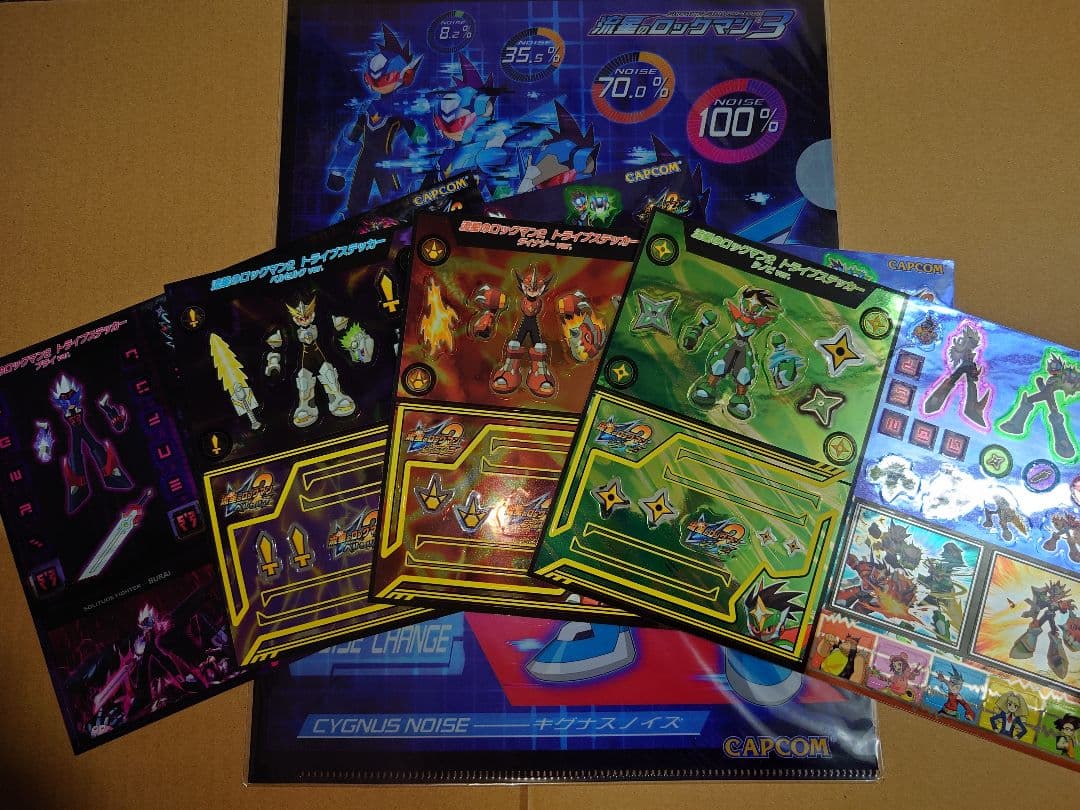 流星のロックマン　クリアファイルステッカーうちわセット当時物　希少CAPCOM