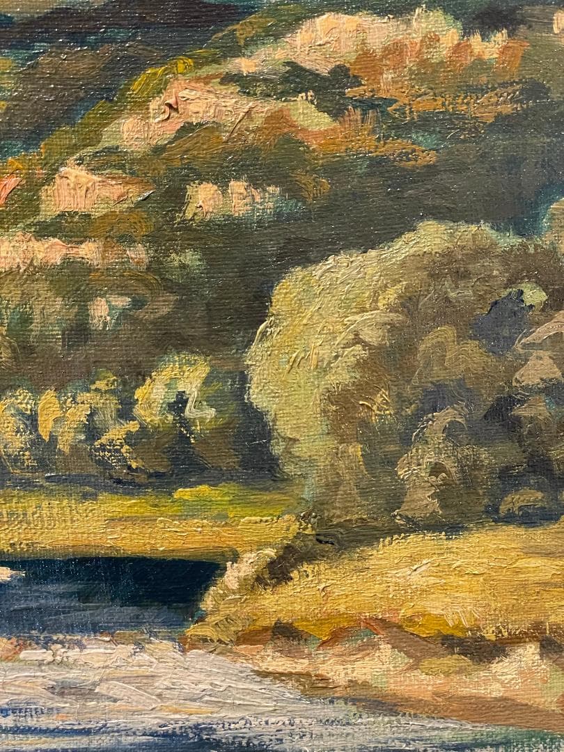 「真作」篠原薫　風景画　油彩画　額装　サイン有り　F8号