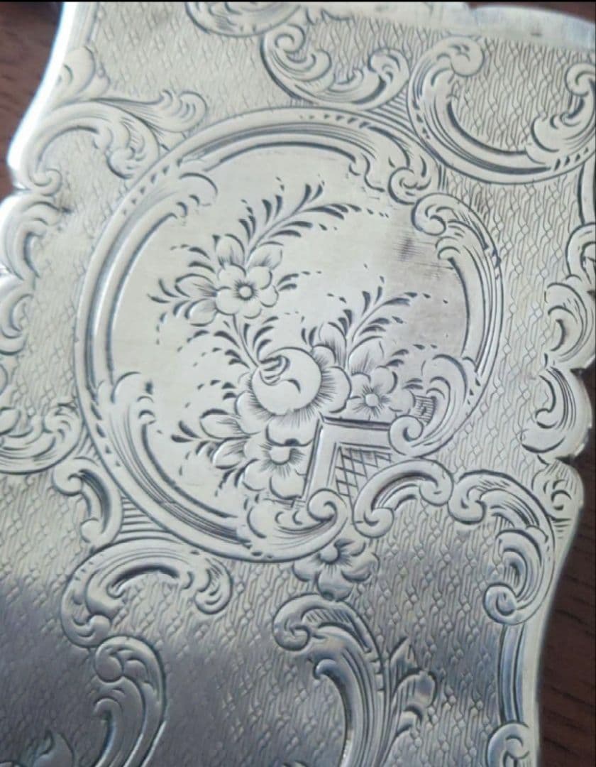 1854年 スターリングシルバー 銀製 カードケース アンティーク