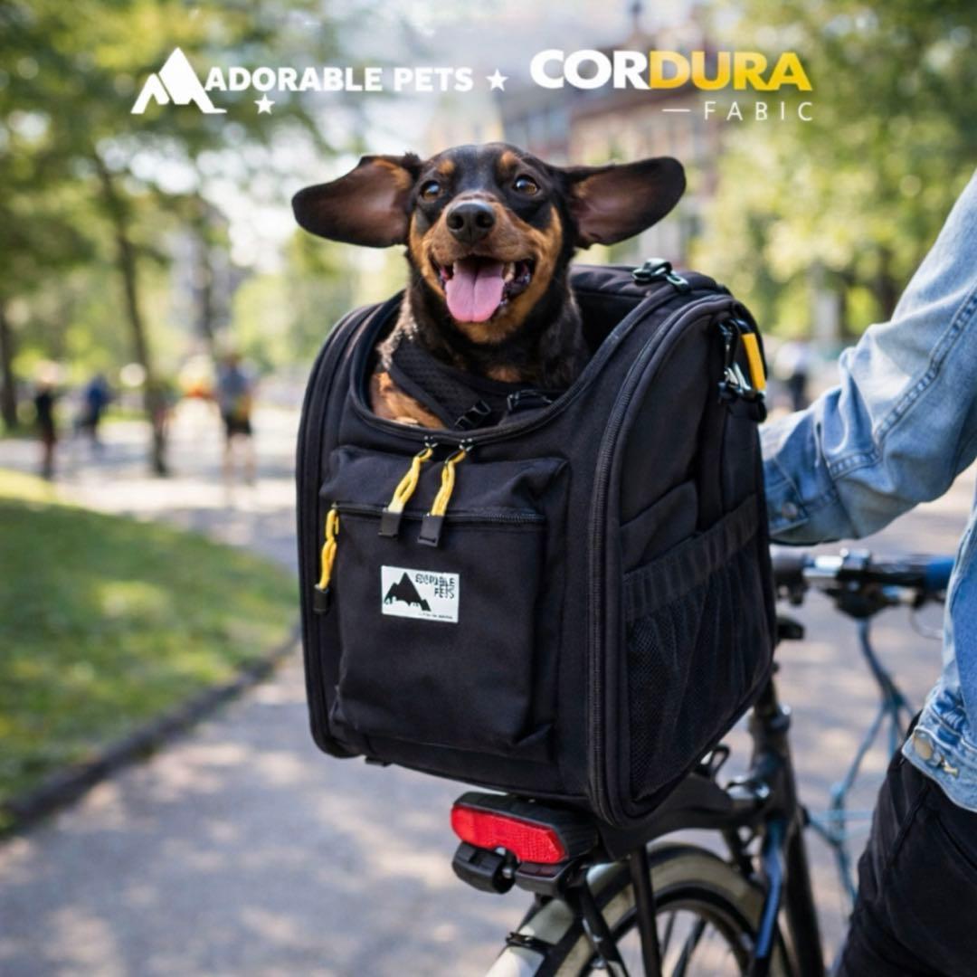 アドラブルペッツ 犬用キャリーリュック CORDURA 黒 自転車OK