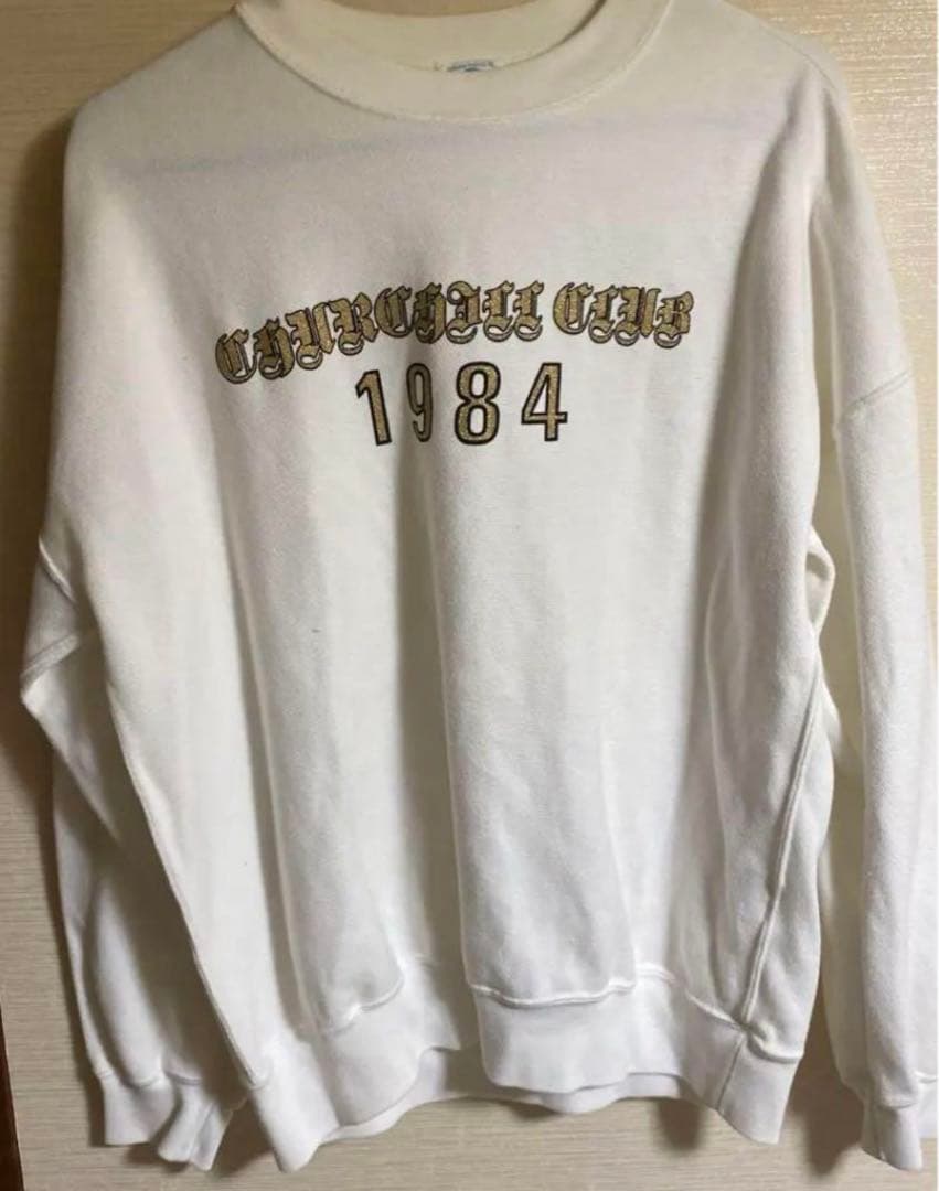 ヴンティージレアウィンストンチャーチル自画像バックプリントチャンピオントレーナー