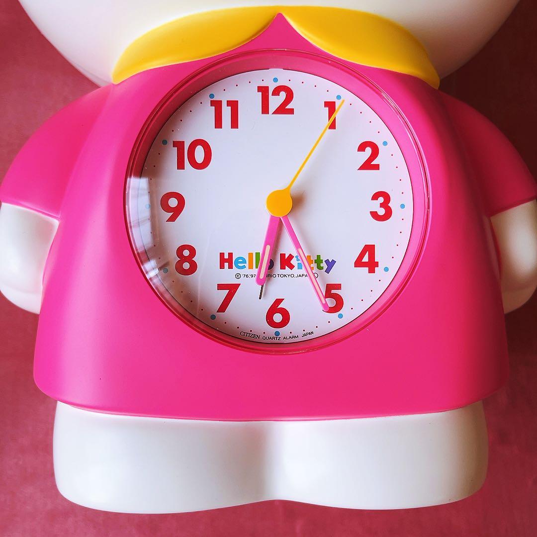希少レア　ハローキティ　目覚まし時計　ピンク　1997 サンリオ　平成レトロ