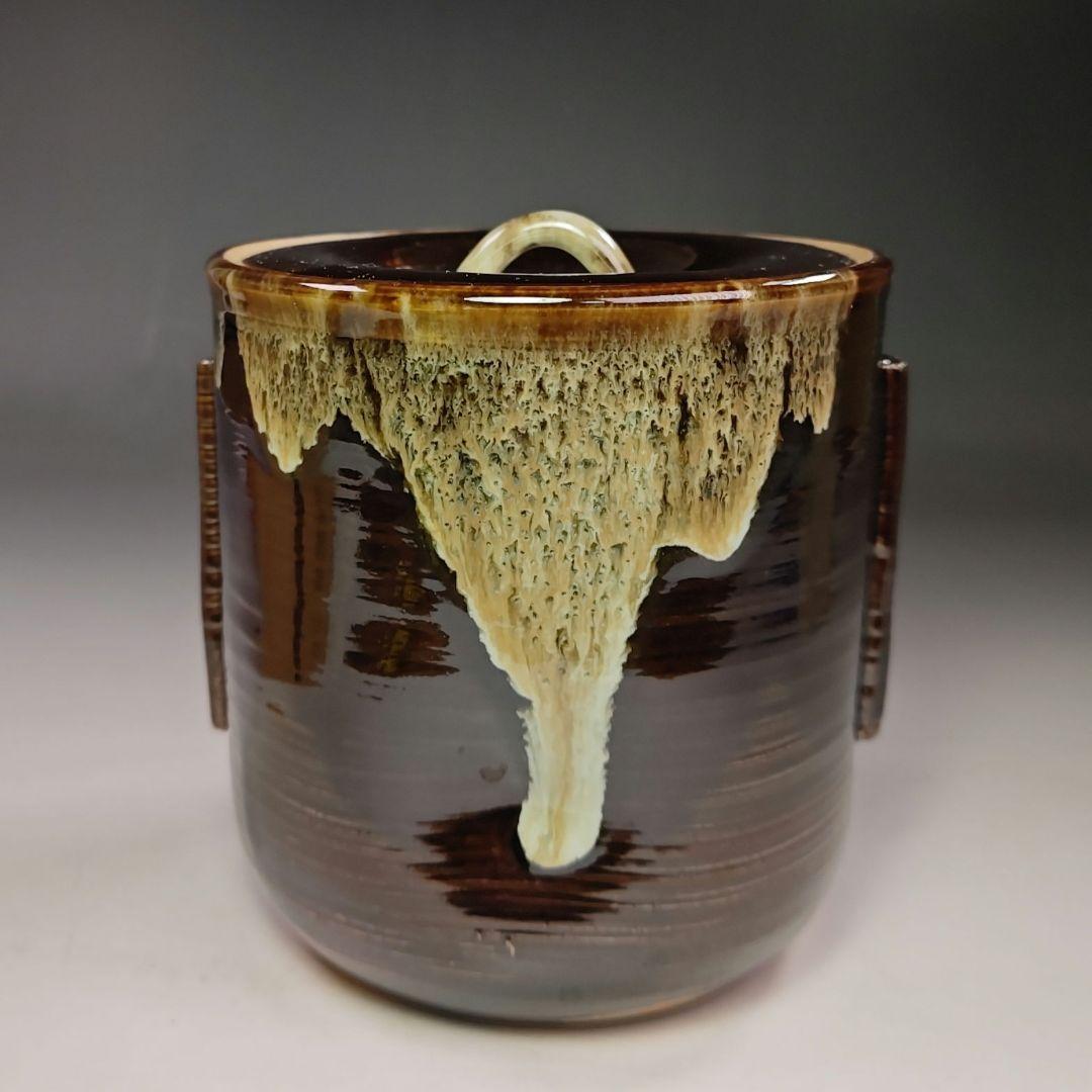 イ633 水指『前大徳寺和尚　極箱　銘　松風』『高取　青柳翠峰作』茶道具