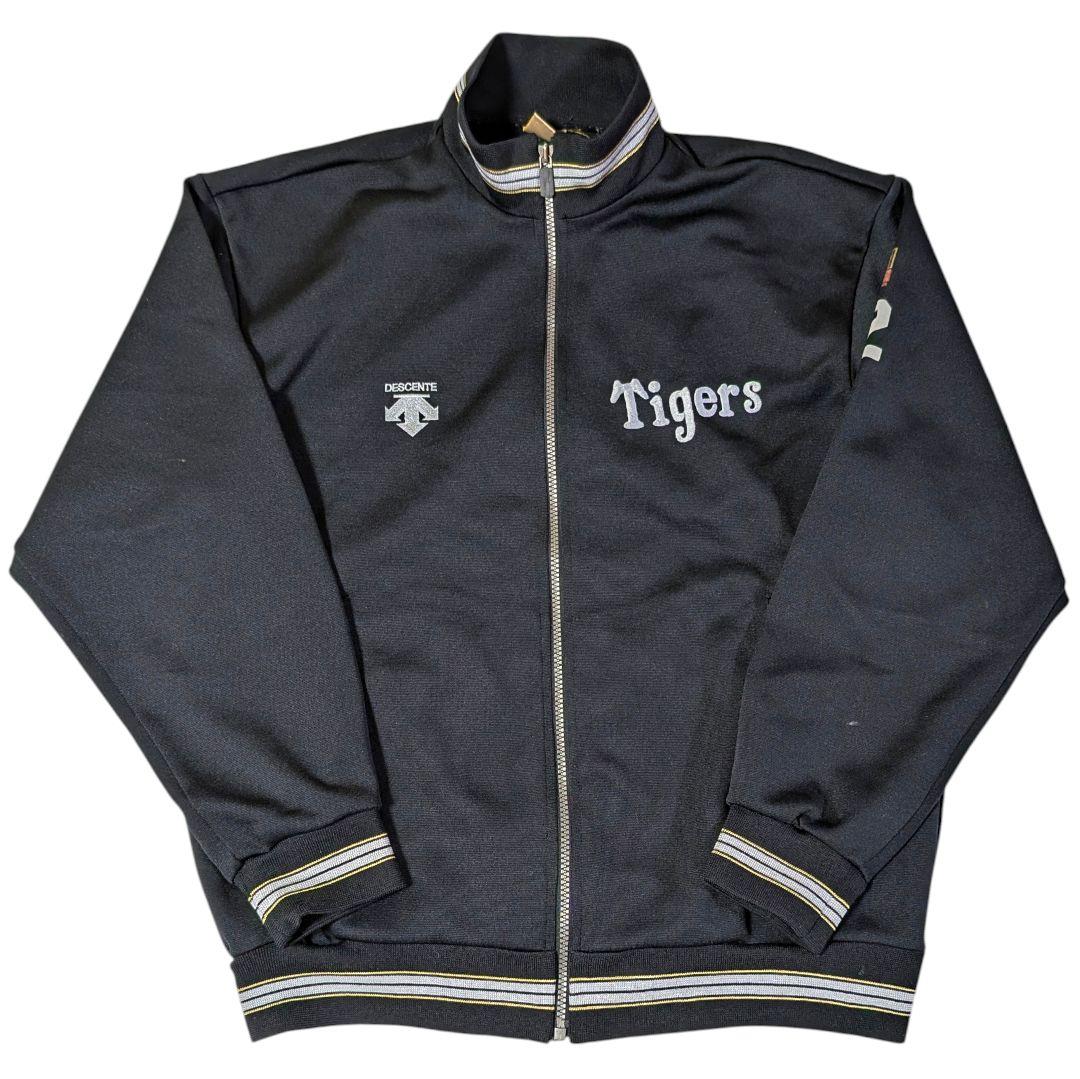 80s デサント 阪神タイガース　ジャージ トラックジャケット O ブラック 黒