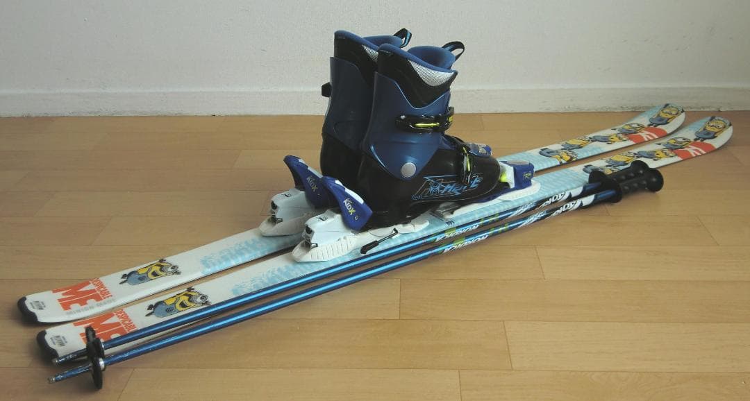 ■■送料無料■ジュニア用スキーフルセット■板140靴24■WAX済■ミニオン■■