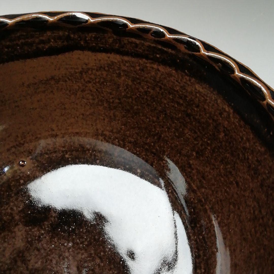 Ｔ２１２　建水　『膳所焼』『輪花　建水』『淡海ぜぜ陽炎園造』　共箱　茶道具