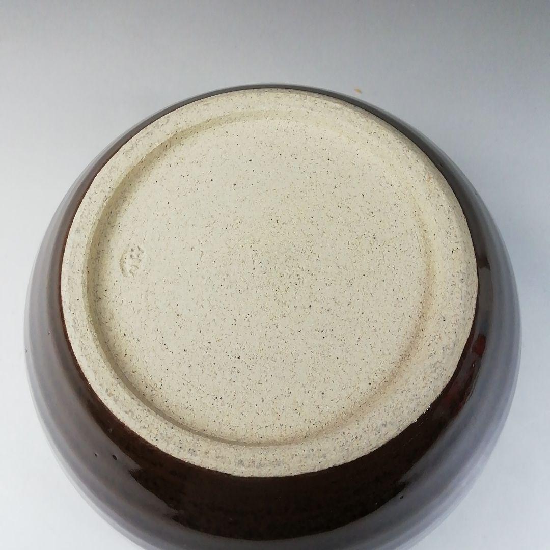 Ｔ２１２　建水　『膳所焼』『輪花　建水』『淡海ぜぜ陽炎園造』　共箱　茶道具