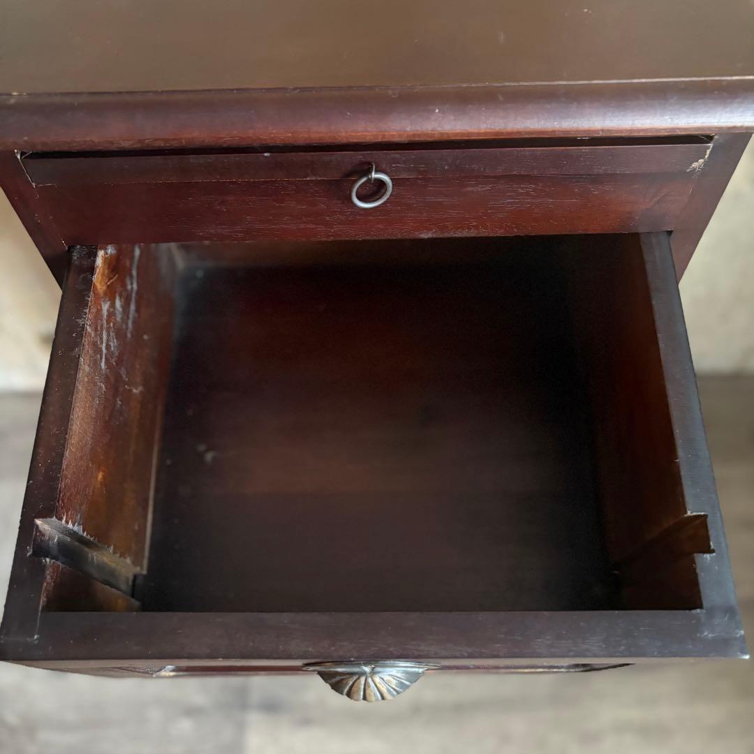 B-COMPANY シェル取手　3段キャビネット　チェスト　マホガニー