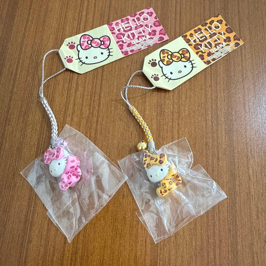 ご当地ハローキティ ヒョウ柄ストラップ 2個セット　大阪限定