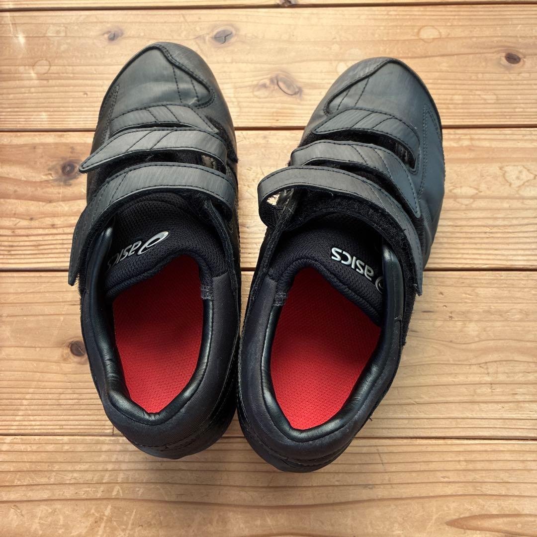 asics ベルクロ式 野球用シューズ 黒