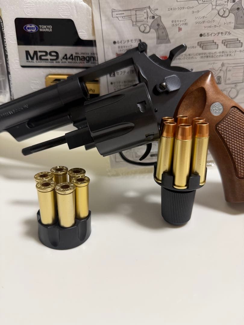 東京マルイM29 6.5インチブラックBBエアーリボルバー純正ローダースペア弾付