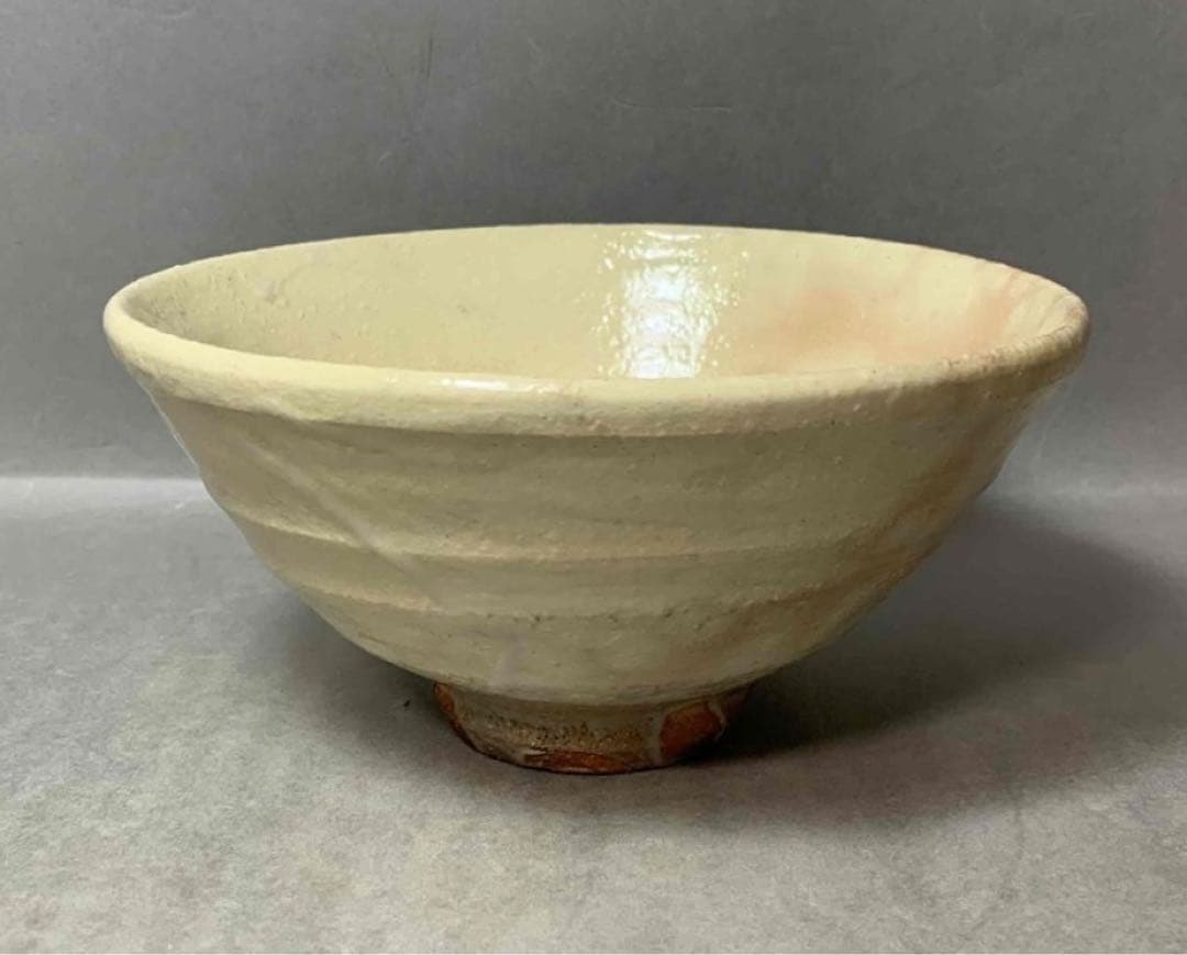 茶道具　久田宗匠書付　朝日焼　御本粉引茶碗　74代　朝日豊斎